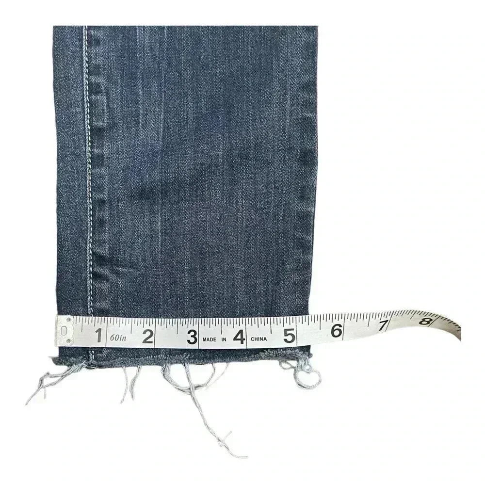 Dear John Straight Light Distressed Raw Hem Blue Denim Jeans Women’s Size 28